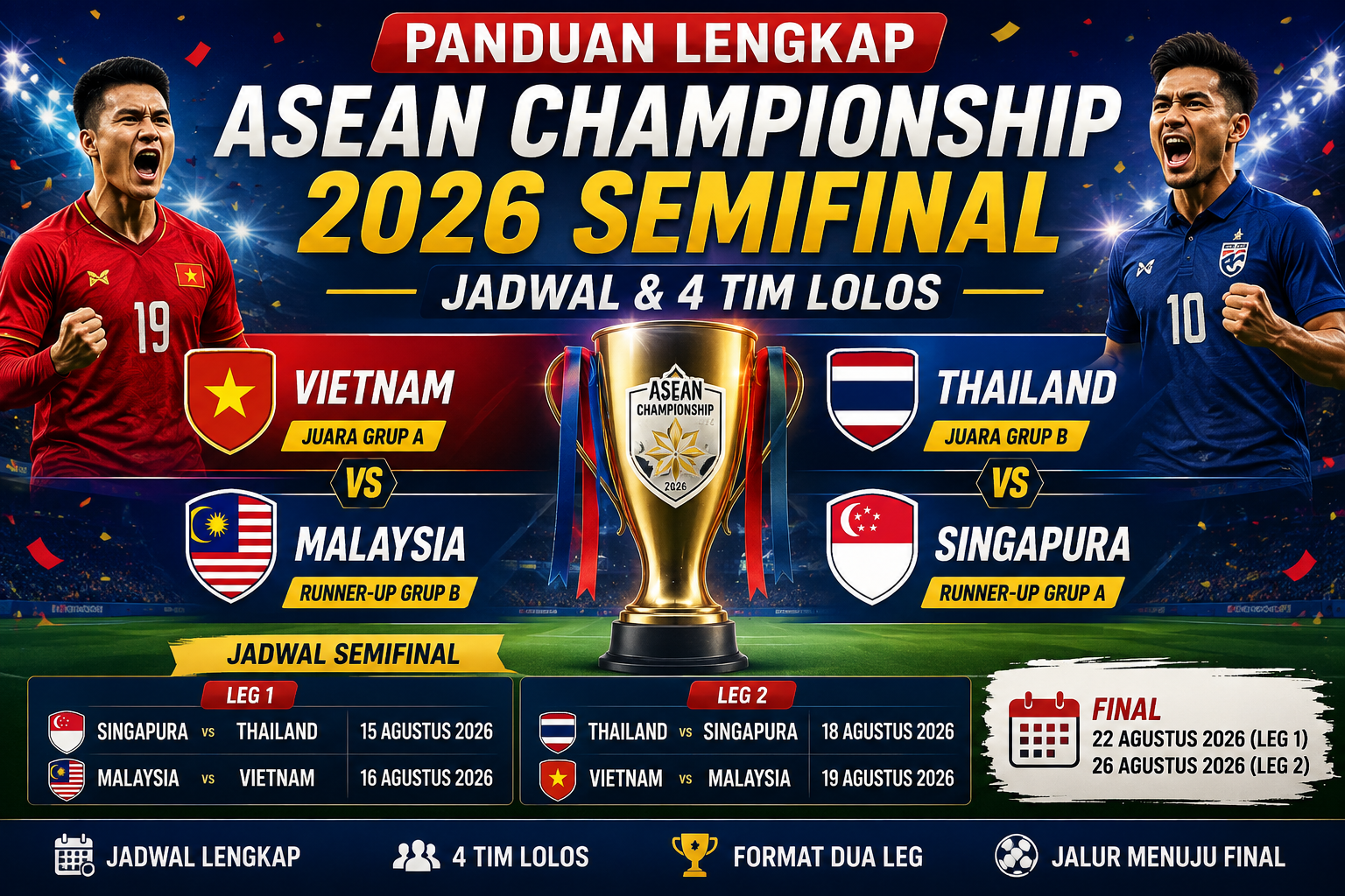 ASEAN Championship 2026 semifinal empat tim lolos